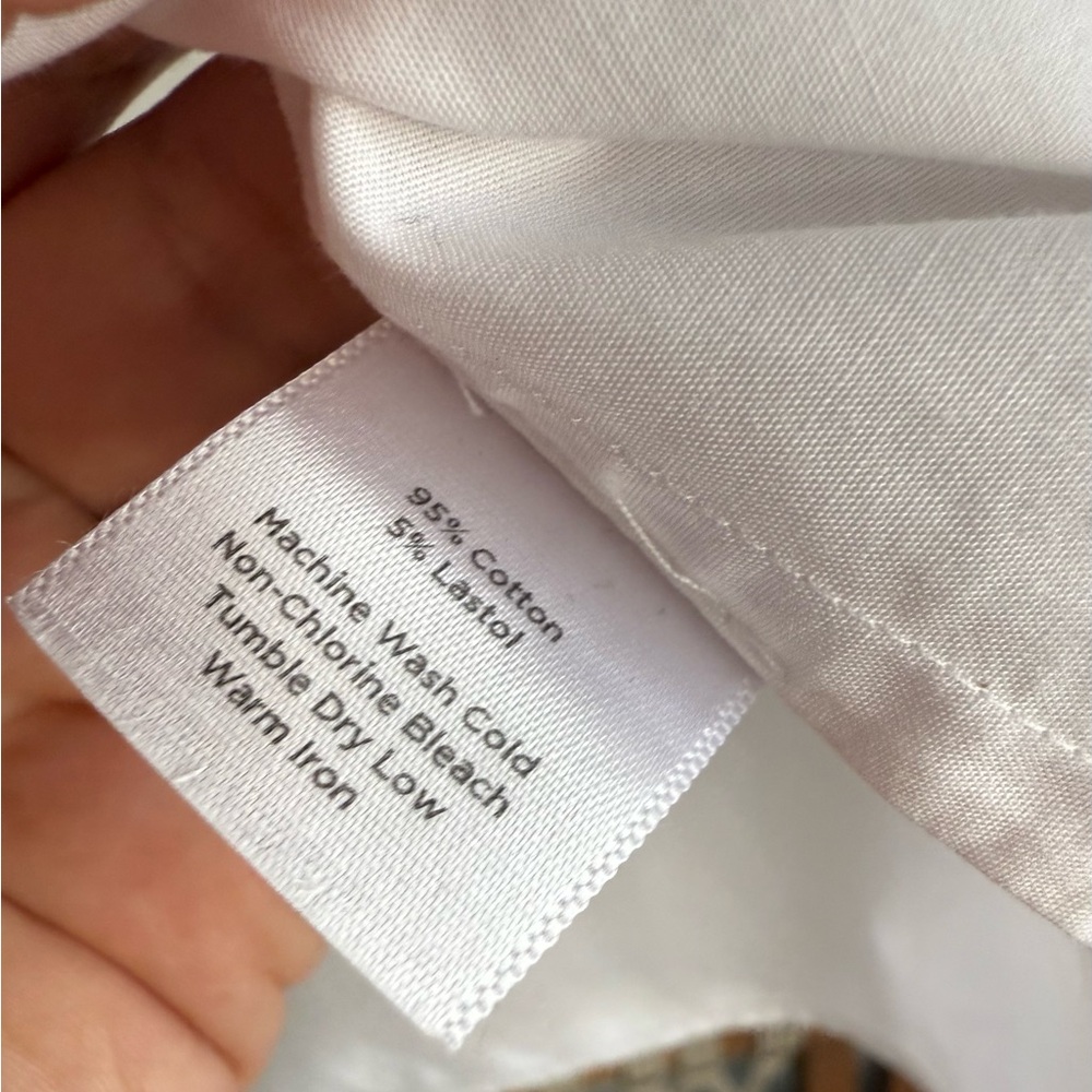 Talbots White Cotton Top size M with detailed neckline - Picture 4 of 5